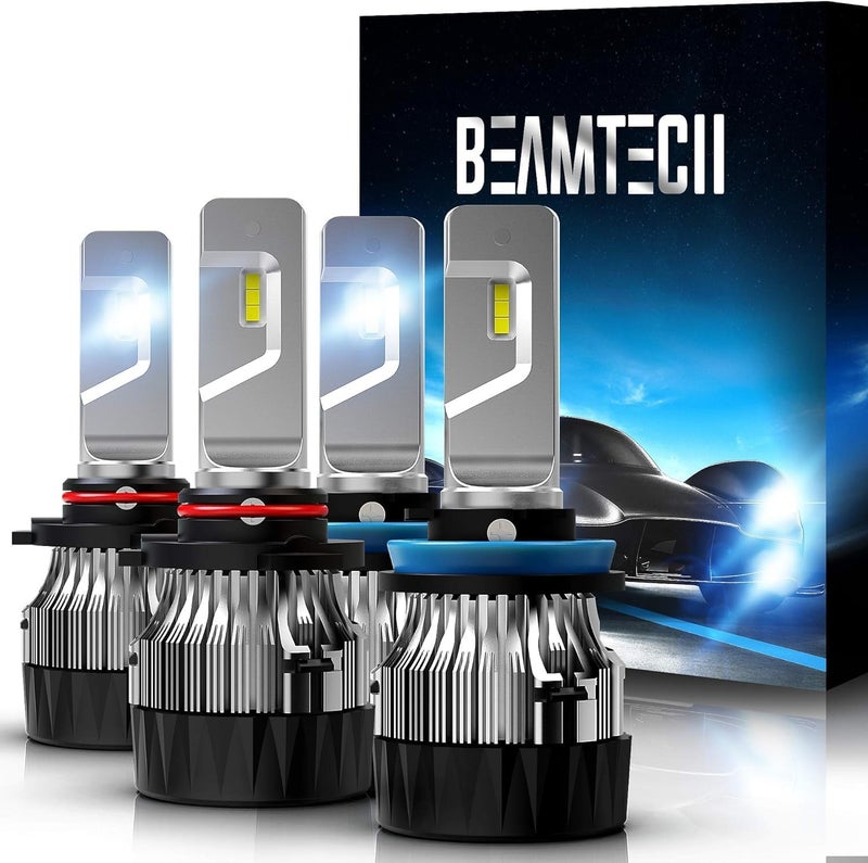 BEAMTECH 9005 H11 Fog Light Bulbs, 6500K Fog Light or Off Road Light - Image 1